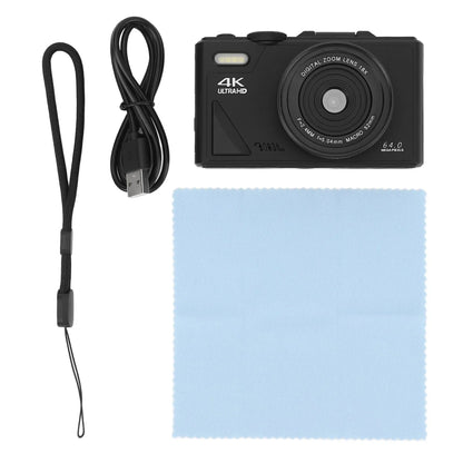 Retro 64MP Digital Camera – Stabilization Video, Pause Function, 3-Inch IPS Screen for Vlogging & Beginners