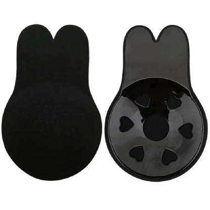 Silicone Push-Up Strapless Invisible Bra – Reusable Adhesive Lift Tape with Rabbit Nipple Covers for Women