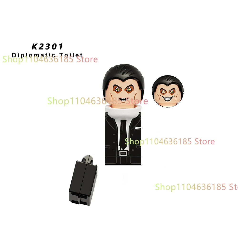 KDL Skibidi Toilet Man Anime Block Figures – TVMan, Titan, Cameraman & Speakerman Model Toy Gift for Kids