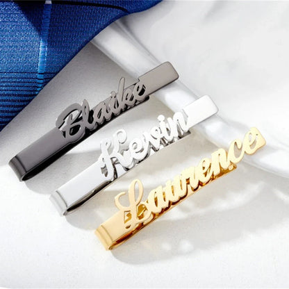 Personalized Tie Clip for Men – Custom Name Stainless Steel Tie Bar, Perfect for Husband & Groomsmen Gifts