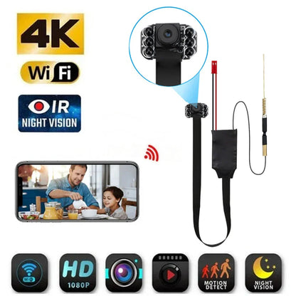Mini WiFi Security Camera — 4K/1080P HD Wireless Night Vision Camcorder with Voice and Video Surveillance