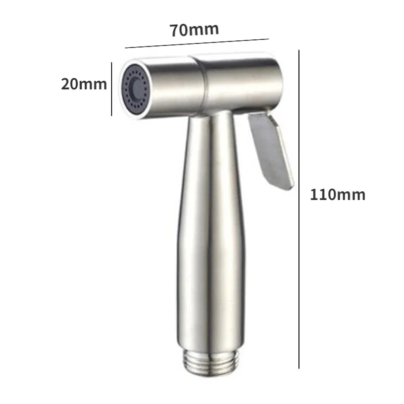 Handheld Stainless Steel Toilet Bidet Sprayer — Bathroom Hand Sprayer Shower Head with Self-Cleaning, No-Punch Installation