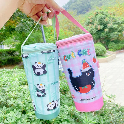Portable Milk Tea Tote Bag – Insulated Heat Preservation Cup Carrier, Handbag for Drinks, Umbrella, and Camping Accessories