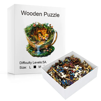Challenging Wooden Puzzle – Forest Wildlife Jigsaw for Family Fun & Home Decor Gift