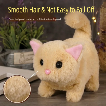 Simulated Robot Kitten Plush Toy - Interactive Walking & Wagging Electric Pet for Kids