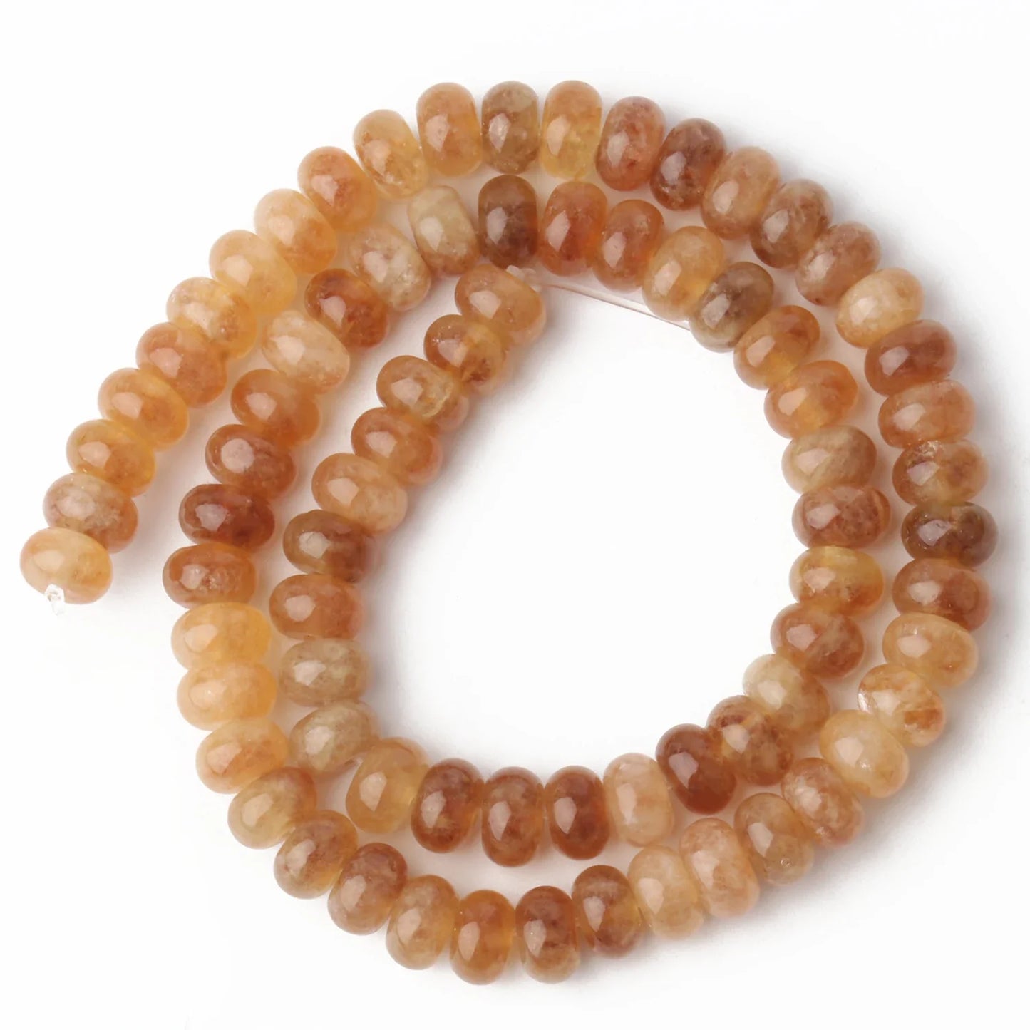 Natural Stone Rondelle Beads - 5x8mm Tourmaline, Citrine & Quartz Loose Beads for DIY Bracelets