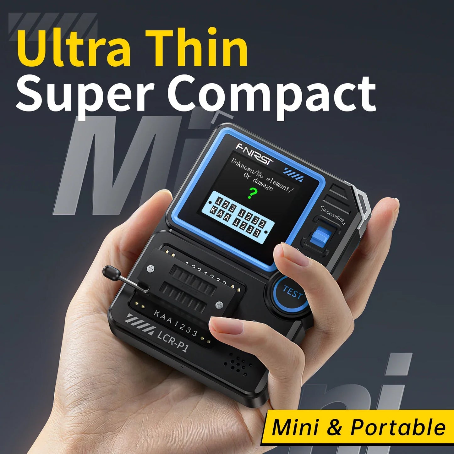 FNIRSI LCR-P1 Transistor Tester – Diode, Triode, Capacitance, Resistance, LCR & ESR Meter for NPN, PNP, MOSFET, IR Testing