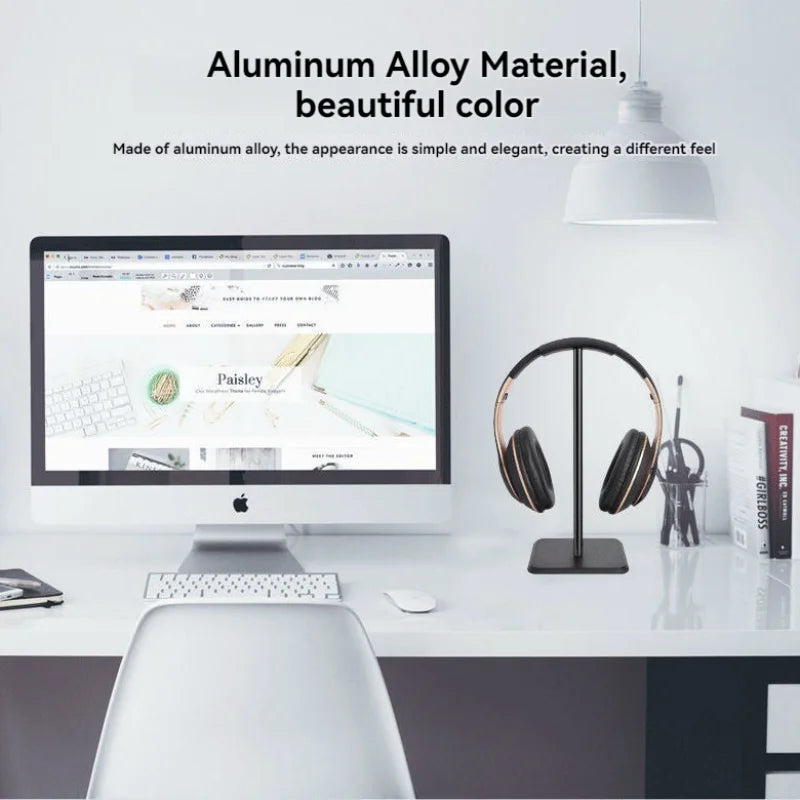 Universal Headphone Stand - Aluminum Alloy Headset Holder for Gaming Earphones and Desktop Headphones