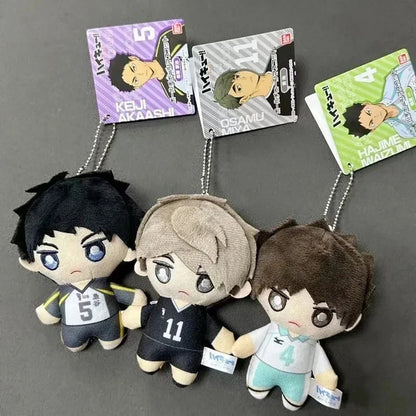 10cm Mini Haikyuu Plush Keychain – Hinata, Kageyama, Nishinoya Volleyball Stuffed Doll Toy Gift