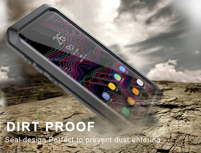 Heavy Duty Armor Protection Case for Samsung Galaxy S24, S23, S22, S21 FE, S20, S10, S9, S8, Note 10 Plus, 20 Ultra - 360 Metal Tank Cover
