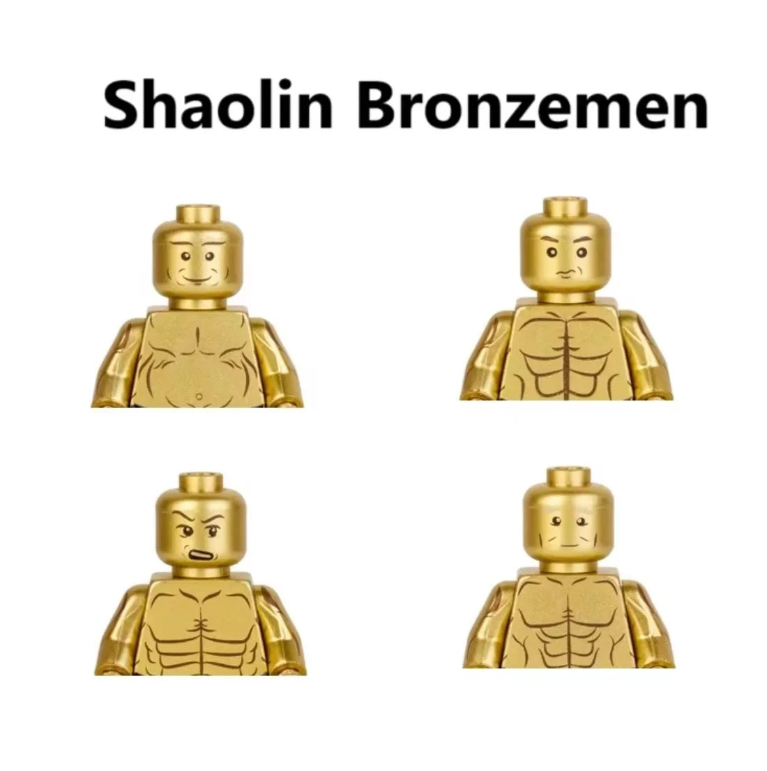 Electroplated Chrome & Gold Mini Building Block Action Figures – Collectible Toy Set