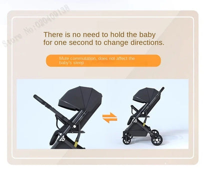 Lightweight Two-Way Baby Stroller — High Landscape, Spine Protection, 4-Wheel Newborn Push Trolley