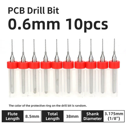 0.1–1.0mm Micro Carbide PCB Drill Bit Set – Tungsten Steel Bits for CNC, Wood & Circuit Board Precision Drilling