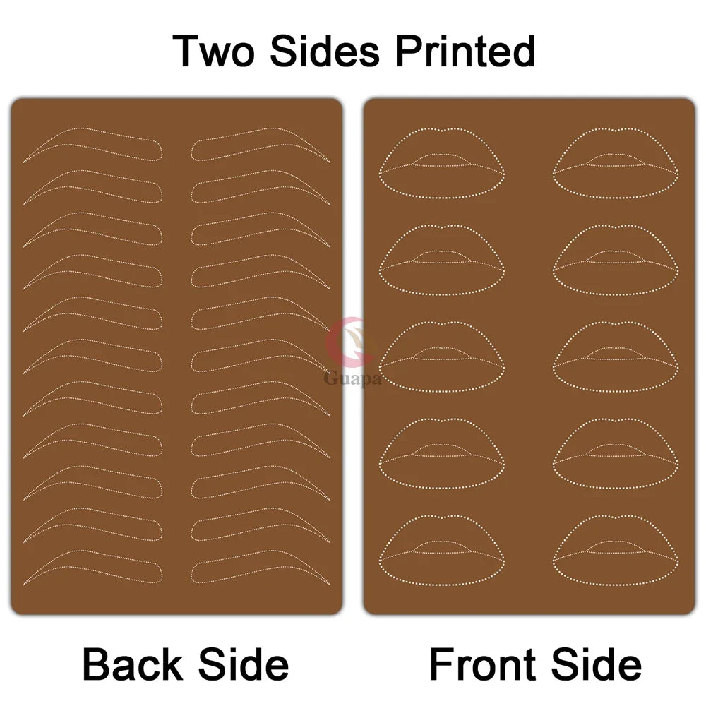 Microblading Practice Skin Sheets — Eyebrow Segment Tip Joint Texture for Semi-Permanent Makeup Training