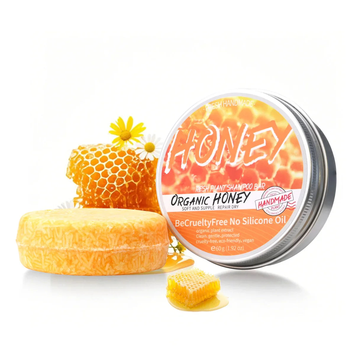 Natural Honey Plant Essence Shampoo – Refreshing Hair Cleanser, Anti-Dandruff & Oil Control Shampoo for Soft Smooth Hair