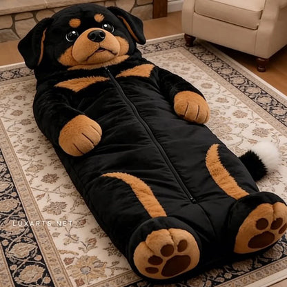 190x80cm Plush Animal Sleeping Bag for Adults – Soft Envelope Slumber Sack with Cat, Frog, Shark & Rabbit Designs for Home & Travel