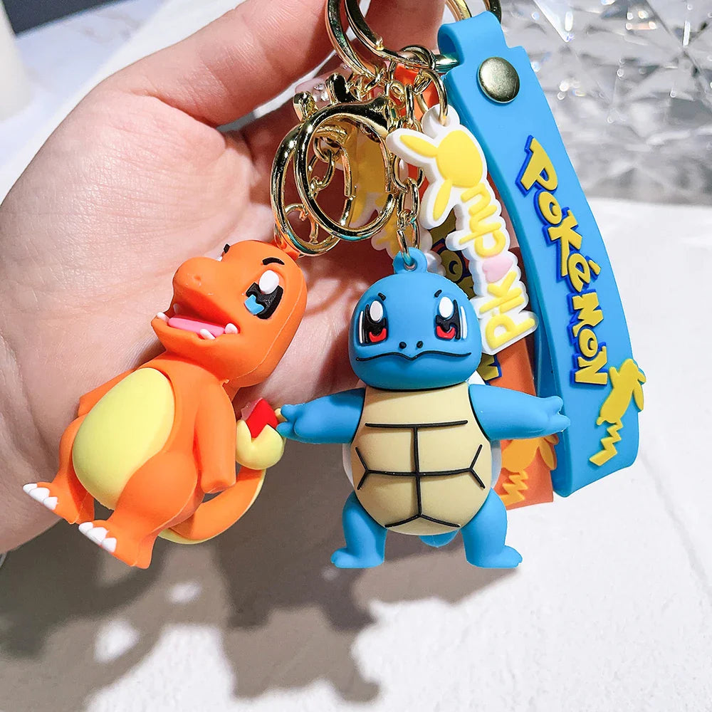 Pokemon Keychain – Pikachu, Charmander & Psyduck Anime Toy, Kawaii Cartoon Doll Pendant for Car, Bag, Kid Gift