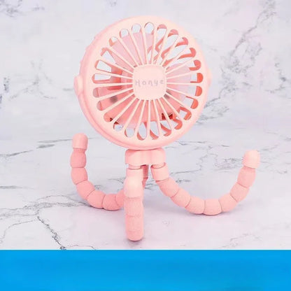 Baby Stroller Fan — Handheld Rechargeable USB Bladeless Mini Folding Fan, Silent Portable Neck & Table Cooler