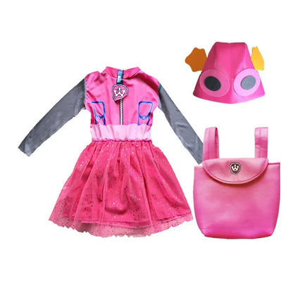 Anime Dog Patrol Kids Costume Set – Tops, Pants, Backpack & Hat for Marshall, Chase, Skye, Zuma, Rubble Halloween Cosplay