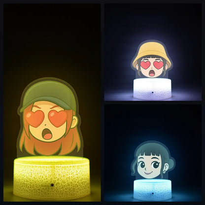 K-Pop Demon Hunters LED Night Light – Zoe, Mira, Rumi, Saja 16-Color Remote Control