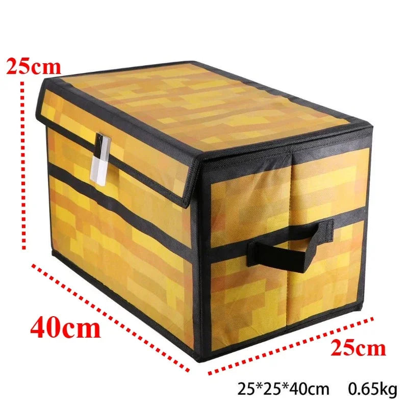 Minecraft-Inspired Large Chest Storage Box – Foldable Dustproof Organizer for Clothes, Blankets & Home Decor