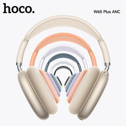 HOCO W65 Plus ANC Bluetooth Headphones – Wireless Over-Ear Noise Cancelling HiFi Sport Headset with Control Button