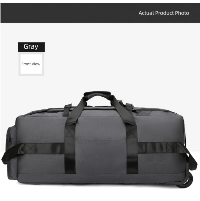 80L Rolling Duffle Bag with Wheels – 31" Heavy-Duty Foldable Travel Duffel, Water-Resistant Luggage with Shoulder Strap