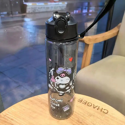 800ML Hello Kitty Water Cup — Kawaii Kuromi, Melody & Cinnamoroll Pop-Up Outdoor Bottle, Large Capacity, Perfect Kid Gift