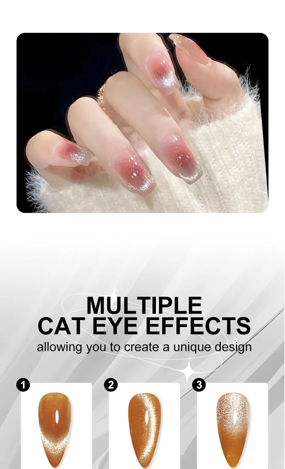 Nail Art Magnetic Wand Pen Set - 3D Cat Eye Gel Painting, UV Gel Polish Magnet Tools for Magic Manicure