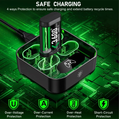 Rechargeable 3600mWh Battery Pack for Xbox One & Xbox Series X/S Controllers – Charging Accessory Set (4 Pack)