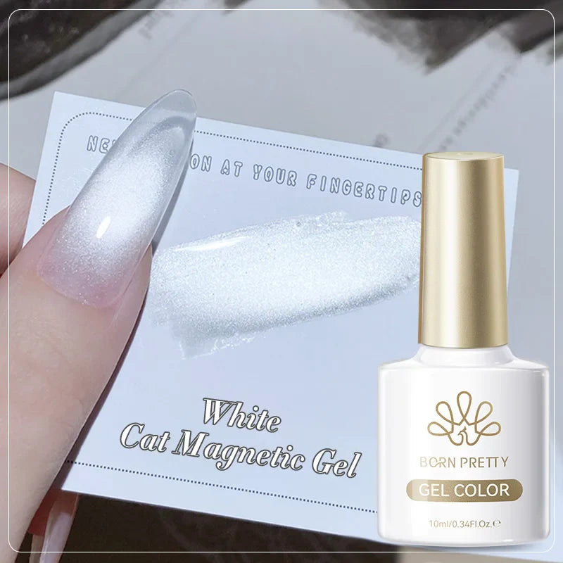 BORN PRETTY Cat Magnetic Gel Nail Polish 117 Colors 10ml Full Coverage Semi-Permanent Soak-Off Nail Varnish for Salon Manicure Glitter Cat Eye Nails