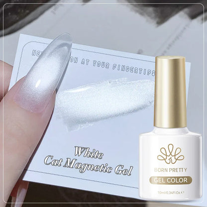 BORN PRETTY Cat Magnetic Gel Nail Polish 117 Colors 10ml Full Coverage Semi-Permanent Soak-Off Nail Varnish for Salon Manicure Glitter Cat Eye Nails