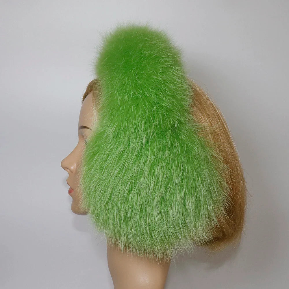 Real Fox & Raccoon Fur Earmuffs – Warm Winter Ear Warmer for Women and Girls, Plush Genuine Fur Accessory
