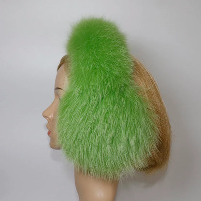 Real Fox & Raccoon Fur Earmuffs – Warm Winter Ear Warmer for Women and Girls, Plush Genuine Fur Accessory