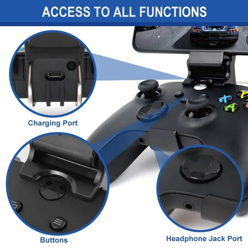 Mobile Phone Clip Stand – Compatible with Xbox Series S/X Controller, Mount Holder and Handle Bracket for Gamepad