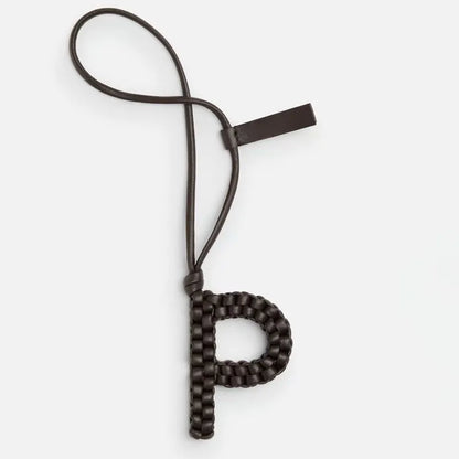Woven Leather Letter Bag Charm – Luxury Handwoven Pendant Ornament for Women’s Handbags, Fashionable Bag Decoration Accessory