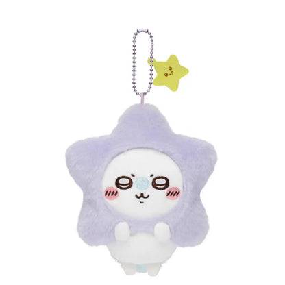 Chiikawa Star Wish Plush Keychain — Cute Usagi Hachiware Flying Squirrel with Star Pendant Stuffed Toy Gift