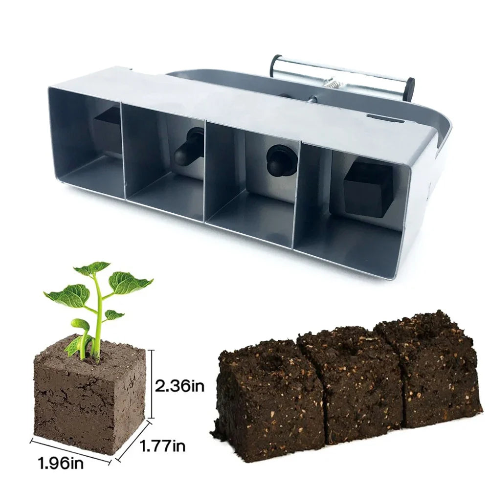 Handheld Seedling Soil Block Maker – 2 Inch Soil Blocking Tool for Greenhouse and Garden Seedlings