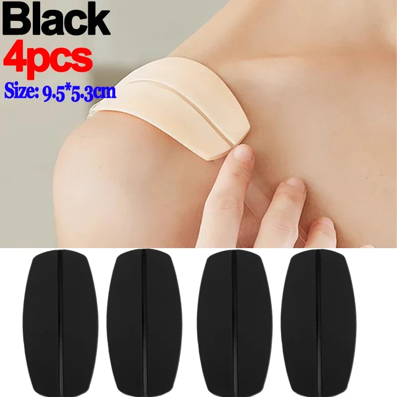 2/6PCS Silicone Anti-Slip Bra Strap Pads – Soft Shoulder Cushions for Women Pain Relief