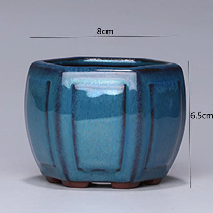 Ceramic Round Plant Pot - Succulent & Orchid Planter with Drainage Holes for Indoor & Outdoor Decor