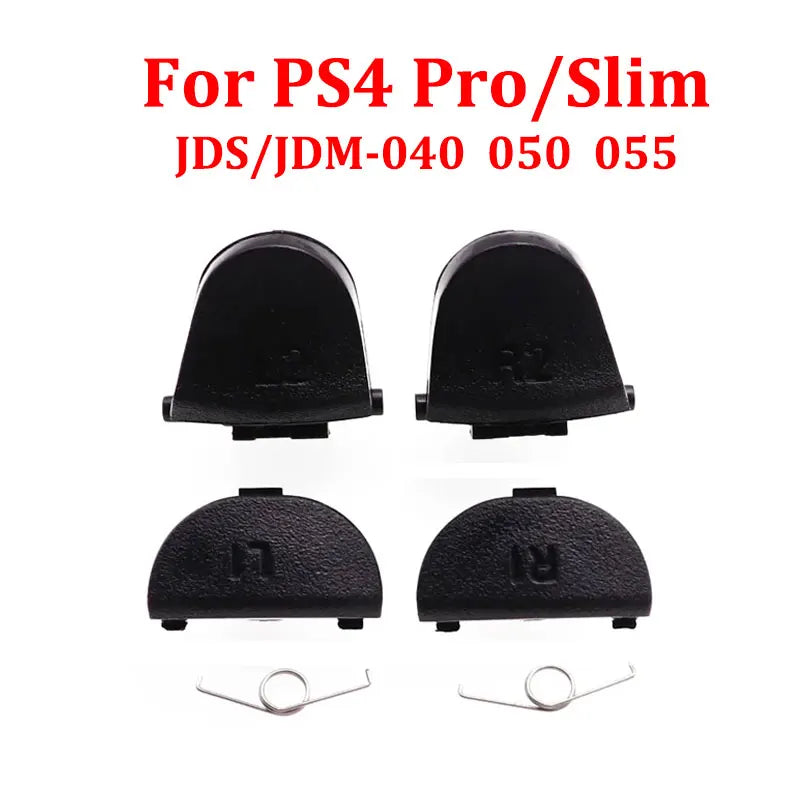 JCD PS3/PS4/PS5 Controller Replacement Trigger Buttons Set – L1 R1 L2 R2 Game Keys with Springs (Black)