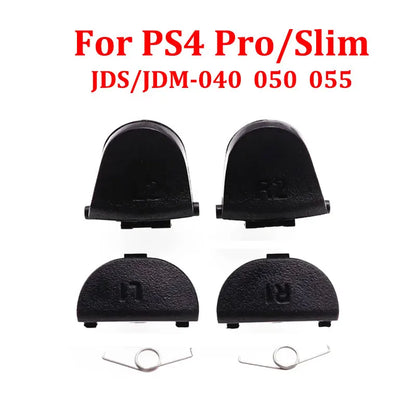 JCD PS3/PS4/PS5 Controller Replacement Trigger Buttons Set – L1 R1 L2 R2 Game Keys with Springs (Black)