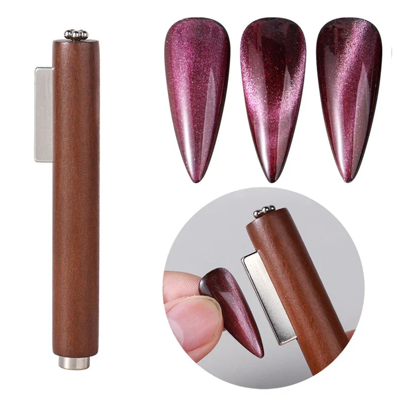 Strong 3-in-1 Magnetic Stick for Cat Eye Gel Polish – Nail Magnet Pen for Glitter Effect Manicure Design