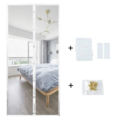 Magnetic Mesh Door Curtain - Automatic Closing Mosquito Net Screen for Ventilation & Dust Protection