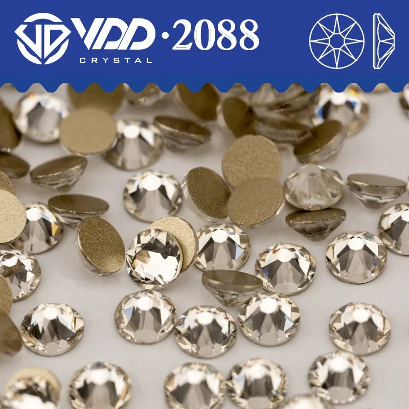VDD AAAAA Crystal Flatback Rhinestones - SS16-SS30 16-Cut Gems for DIY Crafts & Nail Art Decoration