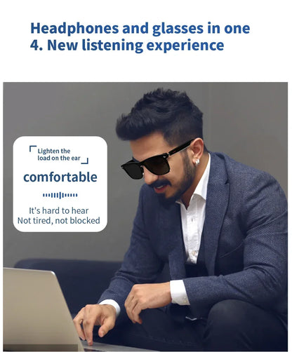 Hiwego Smart Glasses – Blue Light Filtering Polarized Lenses with Audio, Built-in Mic, Speakers, Touch & Voice Assistant for Music
