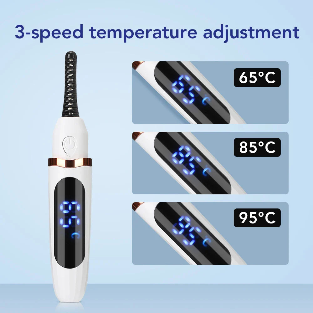 Electric Eyelash Curler – Fast Heating, Long-Lasting Natural Lash Comb, Professional Portable Heated Curling Brush