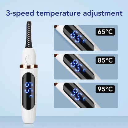 Electric Eyelash Curler – Fast Heating, Long-Lasting Natural Lash Comb, Professional Portable Heated Curling Brush