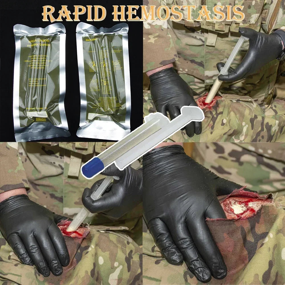 6g Chitosan Powder Applicator — Fast Hemostatic Granule Bandage for Tactical Emergency, Medical Care & Survival Kit