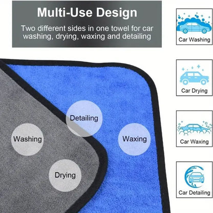 1-4PCS Microfiber Car Wash Towels – Soft, Quick-Drying 500GSM Cloths for Windows, Mirrors & Home Cleaning